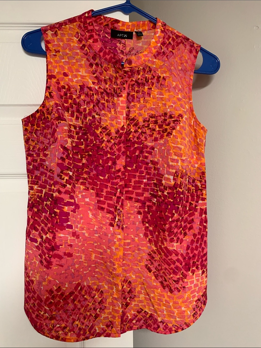 Apt. 9 Pink & Orange Abstract Print Sleeveless Blouse
